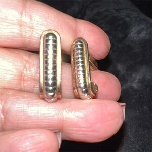 Vintage Swank Art Deco Silver Cufflinks Men's Jewelry